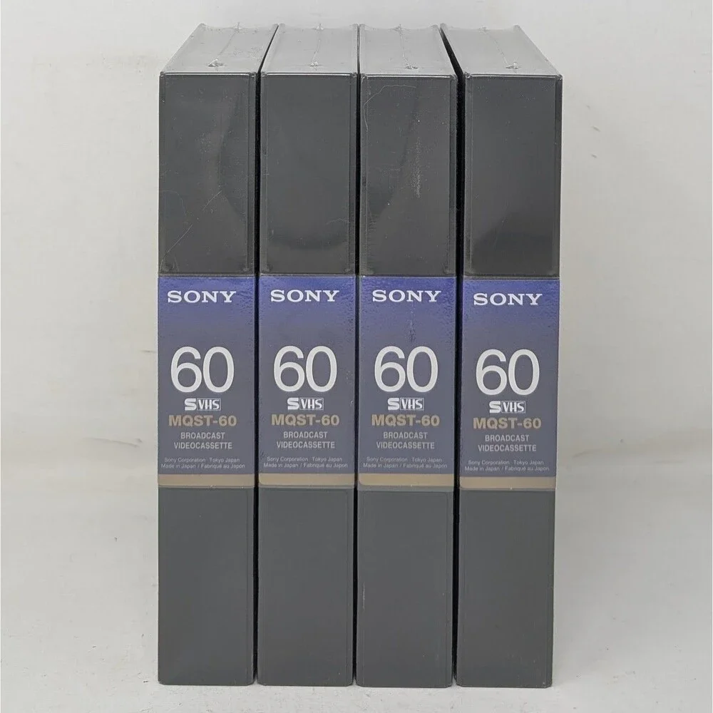 LOT OF 4 Sony Broadcast VideoCassette 60 Minute MQST-60 Master Quality S-VHS New